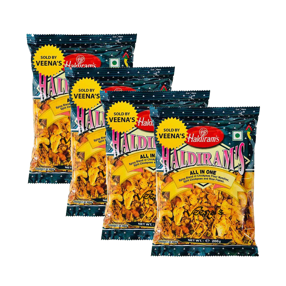 Buy Haldiram's All in One 200g (Pack of 4) at Veenas.com - Online Indian Grocery Store UK