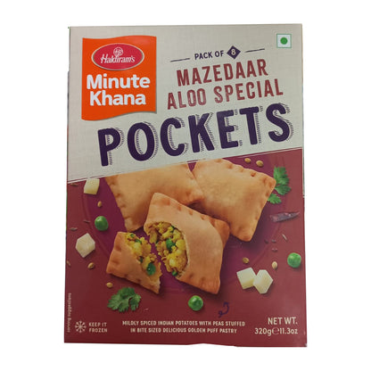Buy Haldiram's Mazedaar Aloo Pockets 320g at Veenas.com - Online Indian Grocery Store UK