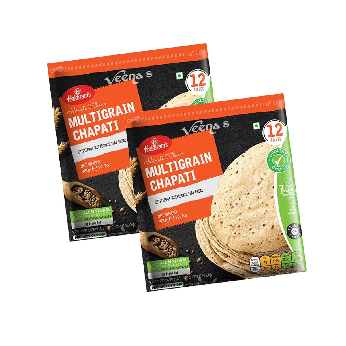 Haldiram's Multigrain Chapati 360g (Pack of 2)