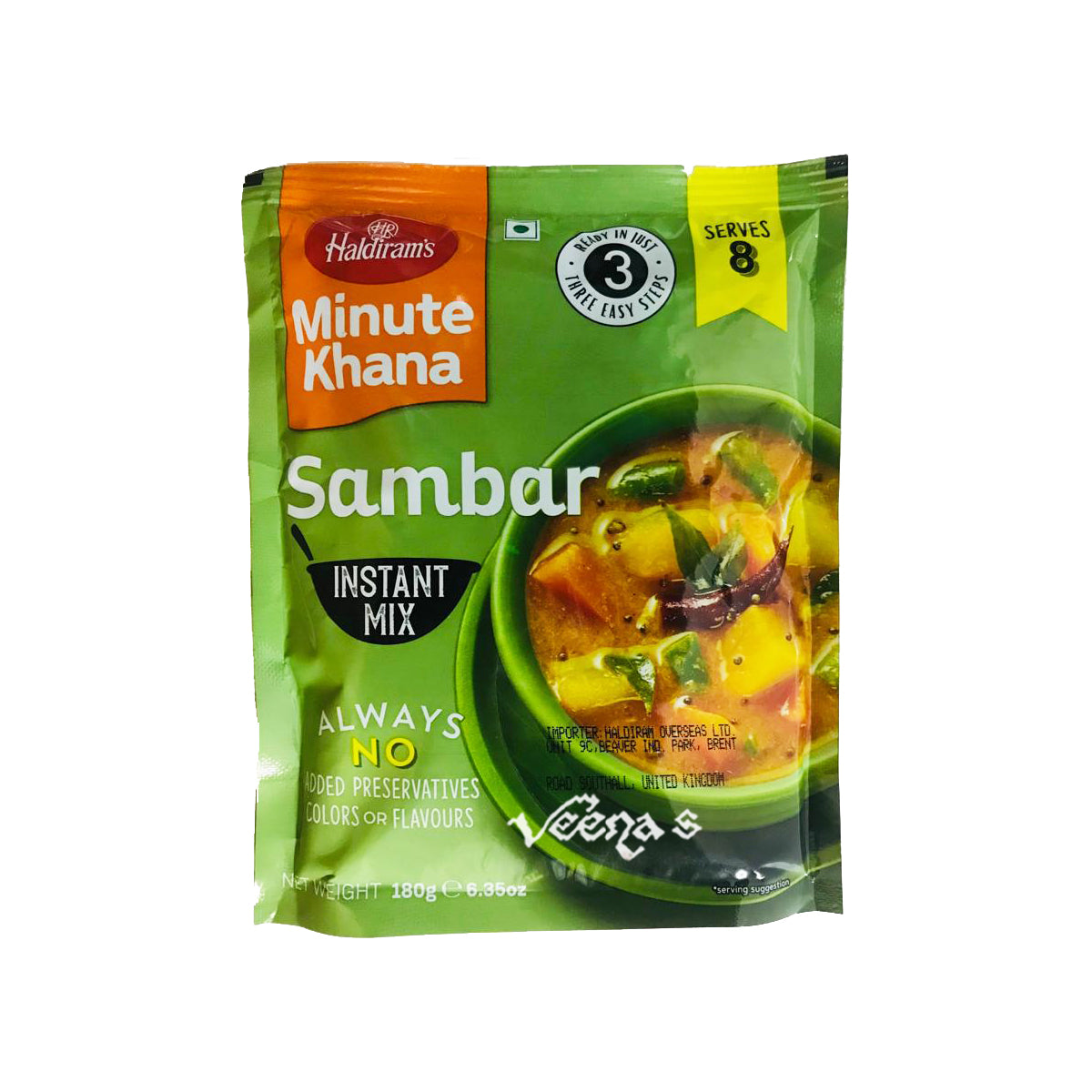 Buy Haldiram's Sambar Instant Mix 180g at Veenas.com - Online Indian Grocery Store UK
