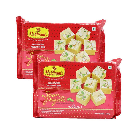 Buy Haldiram's Soan Papdi 500g (Pack of 2) at Veenas.com - Online Indian Grocery Store UK