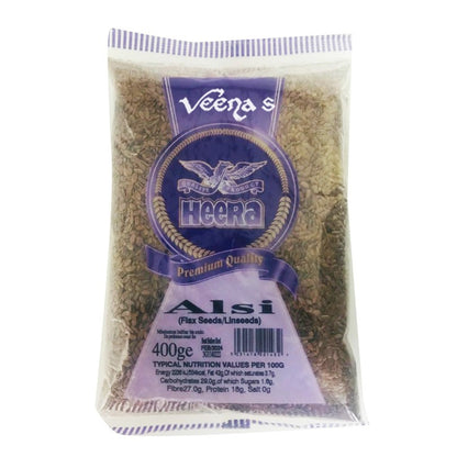 Buy Heera Alsi (Flax Seed) (Lin Seed) 400g at Veenas.com - Online Indian Grocery Store UK