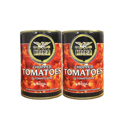 Buy Heera Chopped Tomatoes 400g (Pack of 2) at Veenas.com - Online Indian Grocery Store UK