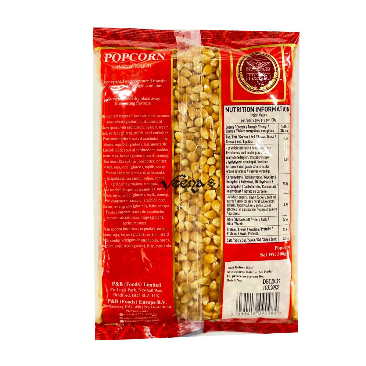 Buy Heera Popcorn (Maizen Kernel) 500g at Veenas.com - Online Indian Grocery Store UK