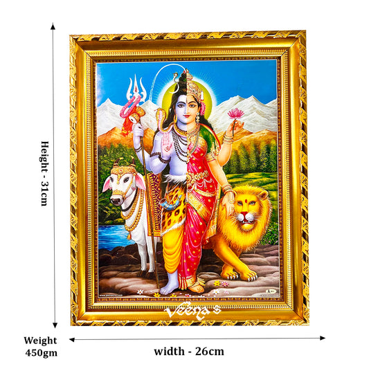 Hindu God Photo Frame (Ardhanarishwar) (Size 30cm*25cm)