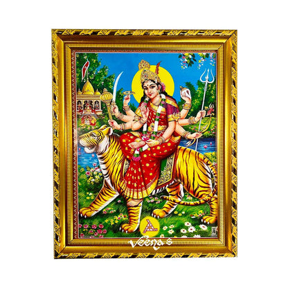 Hindu God Photo Frame (Godness Durga) (Size 30cm*25cm)