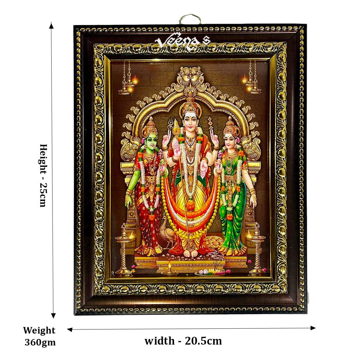 Buy Hindu God Lord Murugar Photo Frame (25×20.5cm) at Veenas.com - Online Indian Grocery Store UK