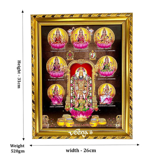 Buy Hindu God Lord Perumal with Consorts Photo Frame (31×26cm) at Veenas.com - Online Indian Grocery Store UK