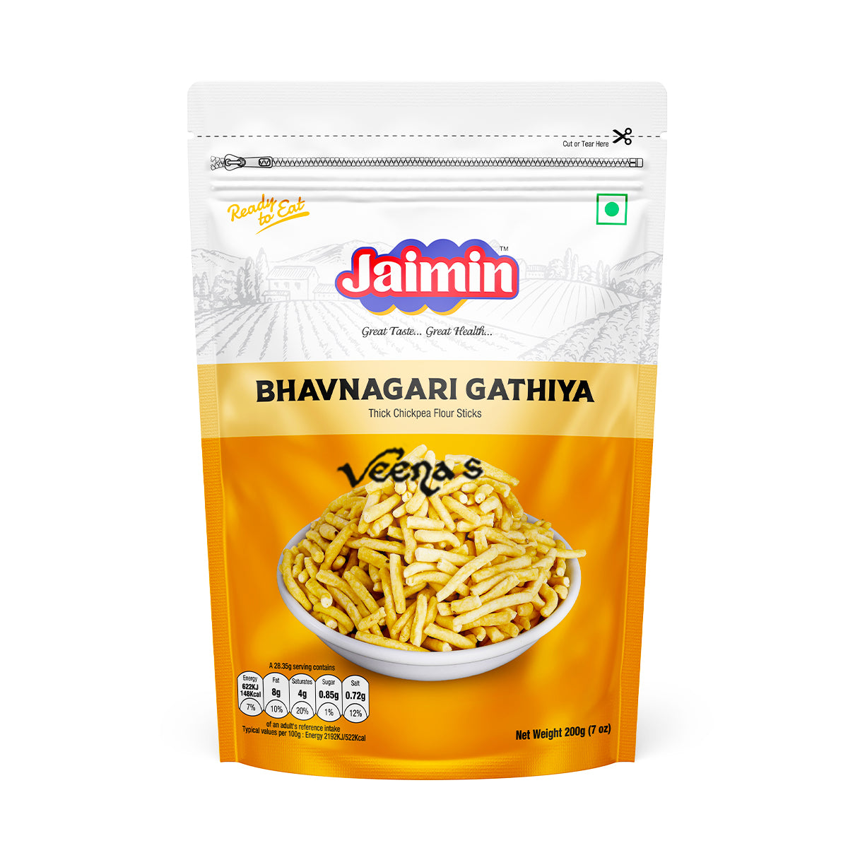 Buy Jaimin Bhavnagari Gathiya 200g at Veenas.com - Online Indian Grocery Store UK