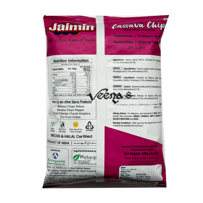 Buy Jaimin Cassava Chips Himalayan Salt 100g at Veenas.com - Online Indian Grocery Store UK