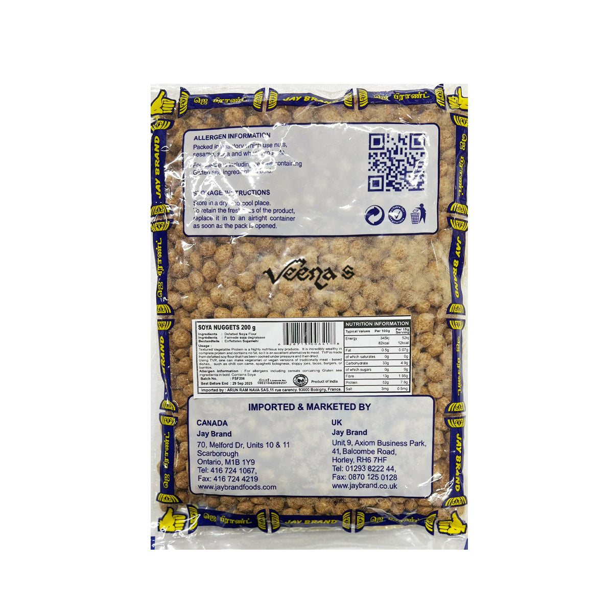 Buy Jay Brand Soya Round 200g at Veenas.com - Online Indian Grocery Store UK