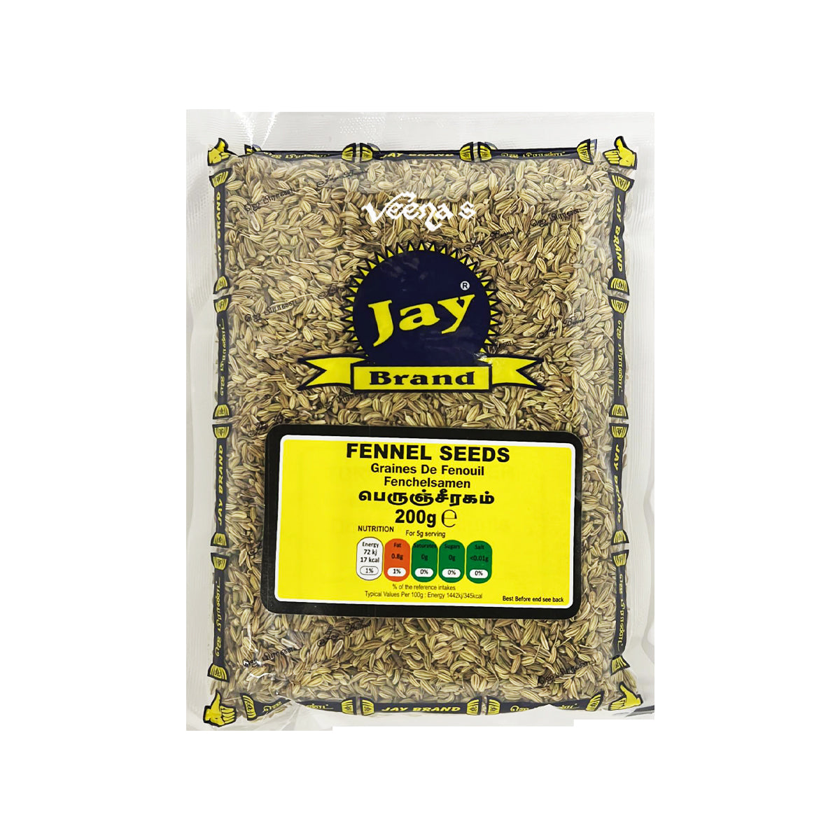 Buy Jay Brand Fennel Seeds 200g at Veenas.com - Online Indian Grocery Store UK