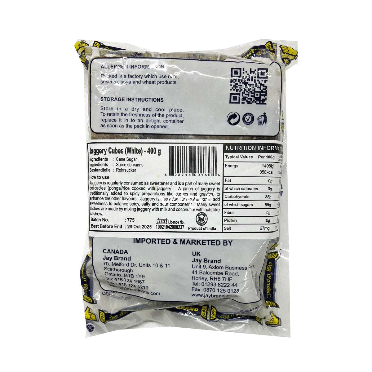 Jay Brand Jaggery Cubes 400g
