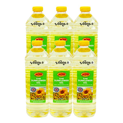 Buy KTC Sunflower oil 1 litre pack of 6 at Veenas.com - Online Indian Grocery Store UK