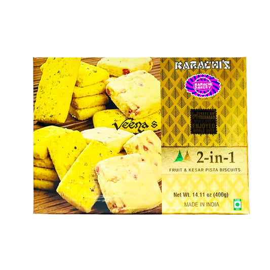 Karachi 2-in-1 (Fruit & Kesar Pista) Biscuits 400g