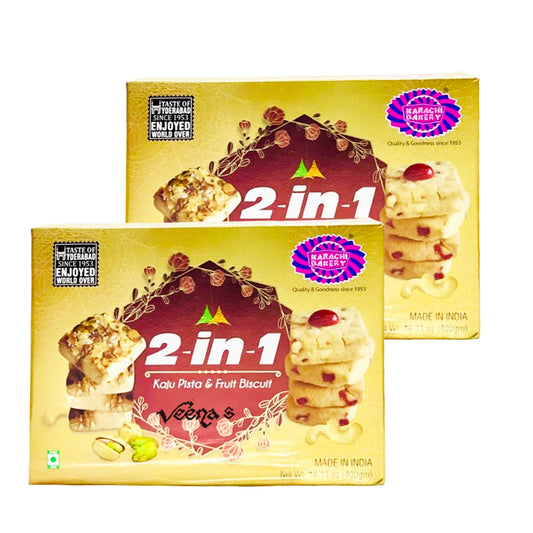 Karachi 2-in-1 Kaju Pista & Fruit  Biscuits(Pack of 2) 400g