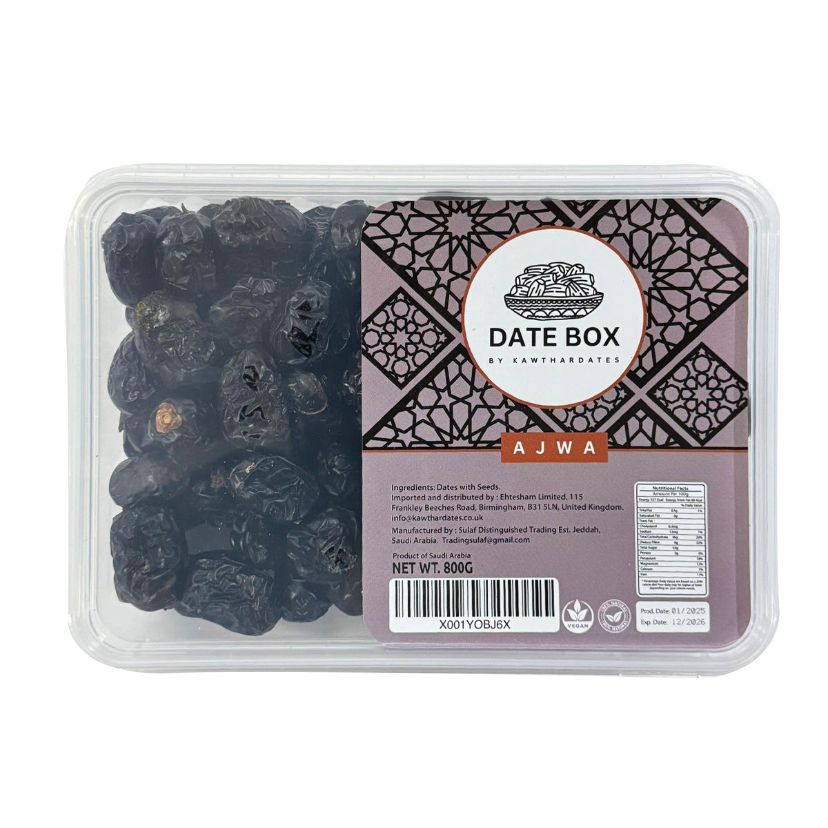Kawthar Date Box Ajwa 800g
