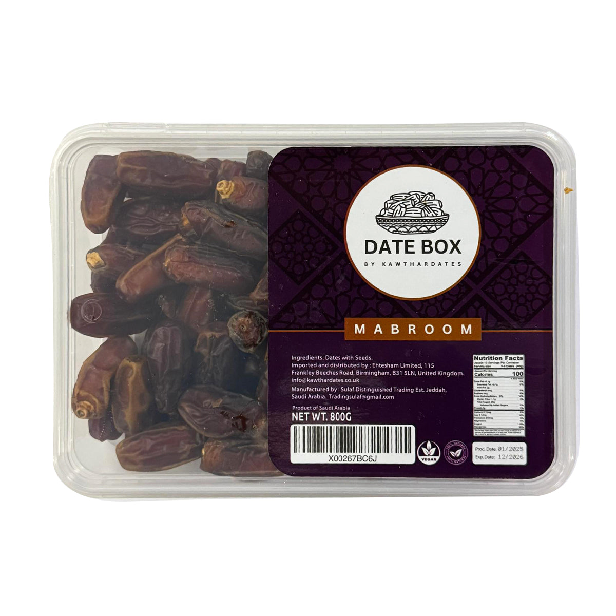 Kawthar Date Box Mabroom 800g