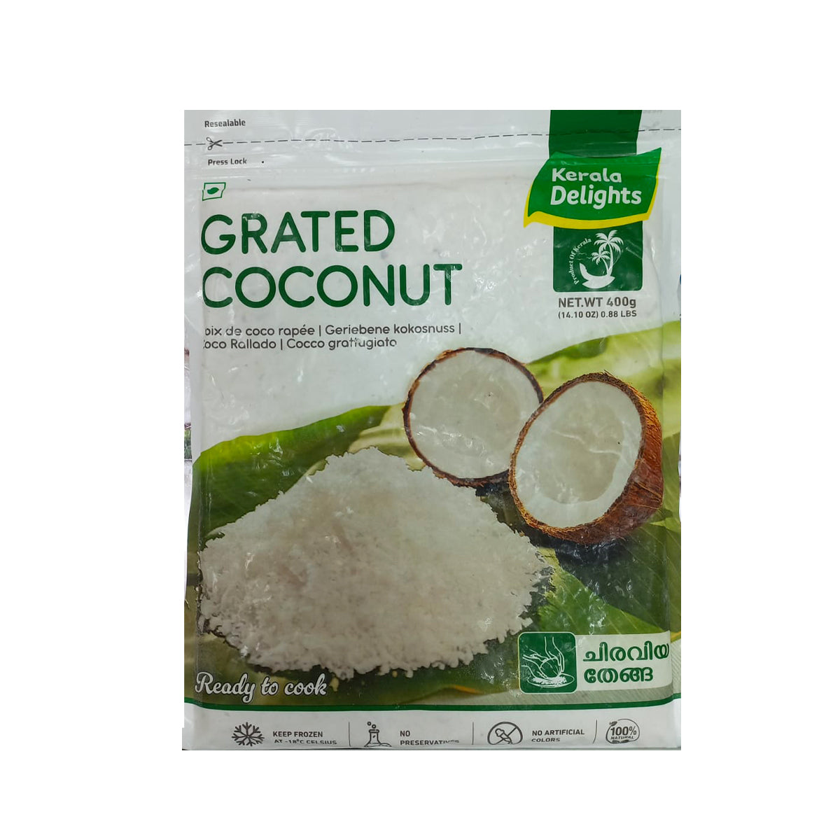 Buy Kerala Delights Grated Coconut 400g at Veenas.com - Online Indian Grocery Store UK
