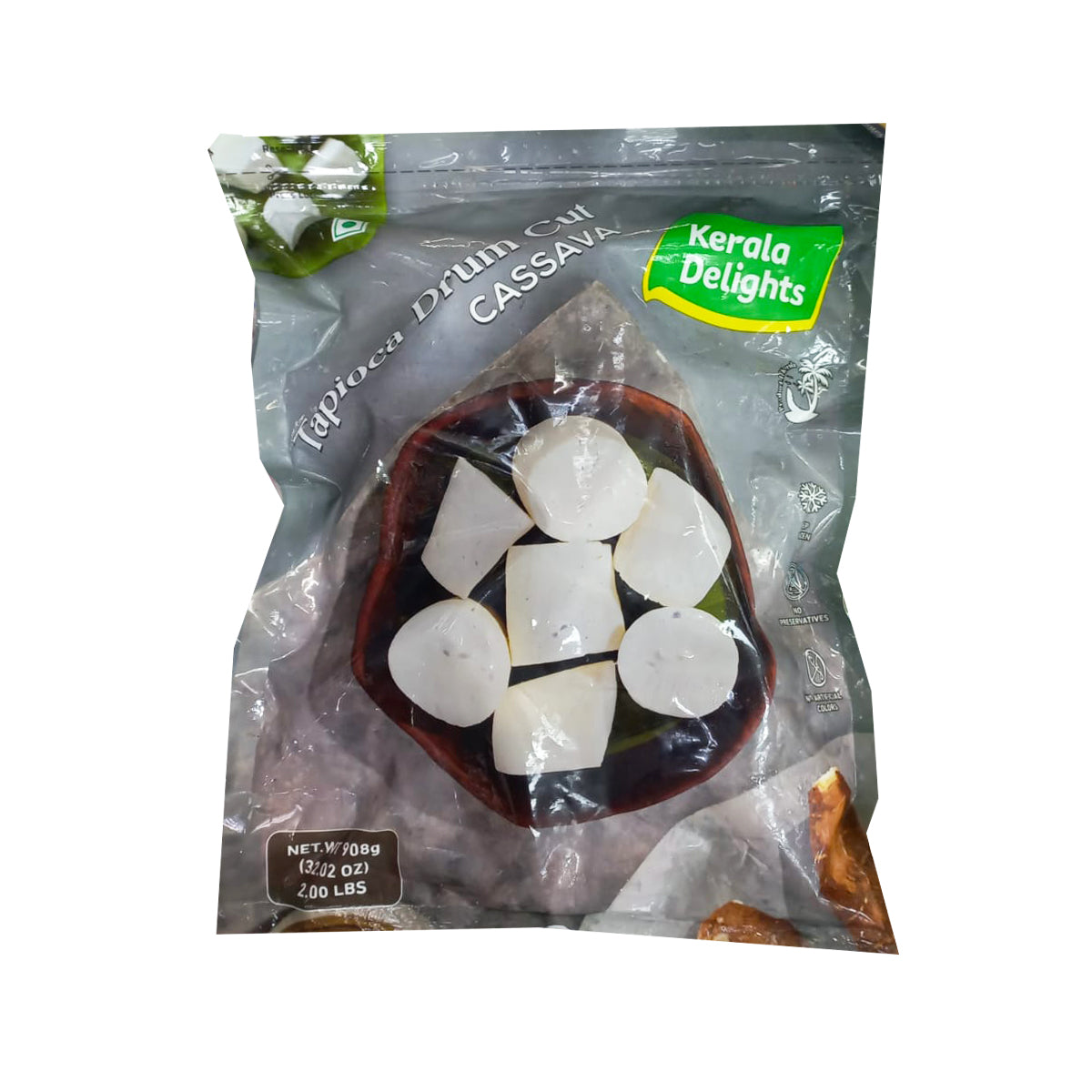 Buy Kerala Delights Tapioca Drumcut 908g at Veenas.com - Online Indian Grocery Store UK