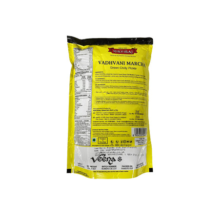 Buy Kirtiraj Vadhvani Marcha (Green Chilly Pickle) 200g at Veenas.com - Online Indian Grocery Store UK