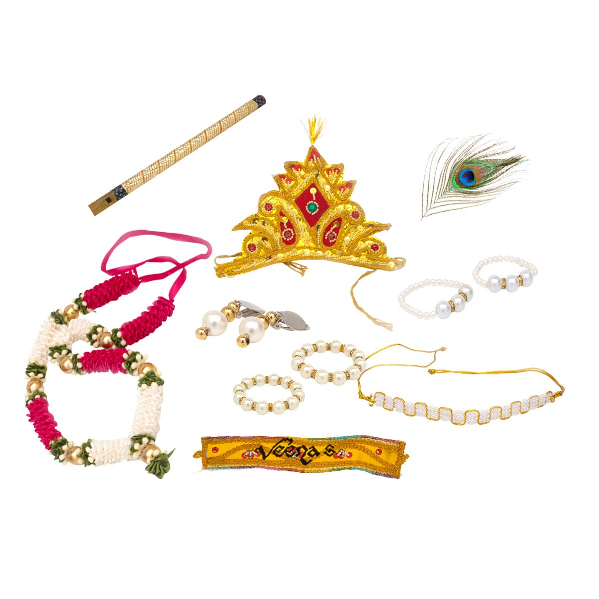 Buy Krishna Janmashtami Accessories Combo Set 2-4 Years at Veenas.com - Online Indian Grocery Store UK