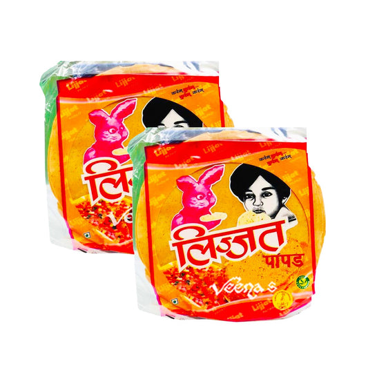Lijjat Green Chilli Papad 200g (Pack of 2)