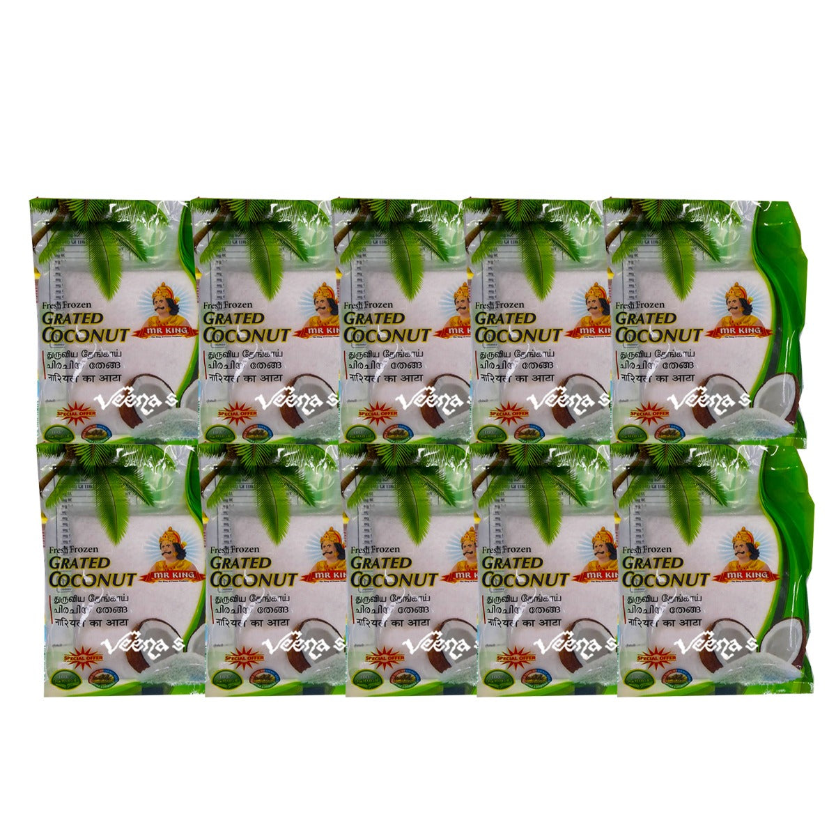 Buy Mr King Grated Coconut Pack of 10 400g at Veenas.com - Online Indian Grocery Store UK