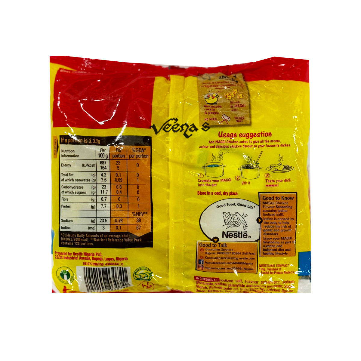 Maggi Chicken Nigerian 100 Cubes 400g