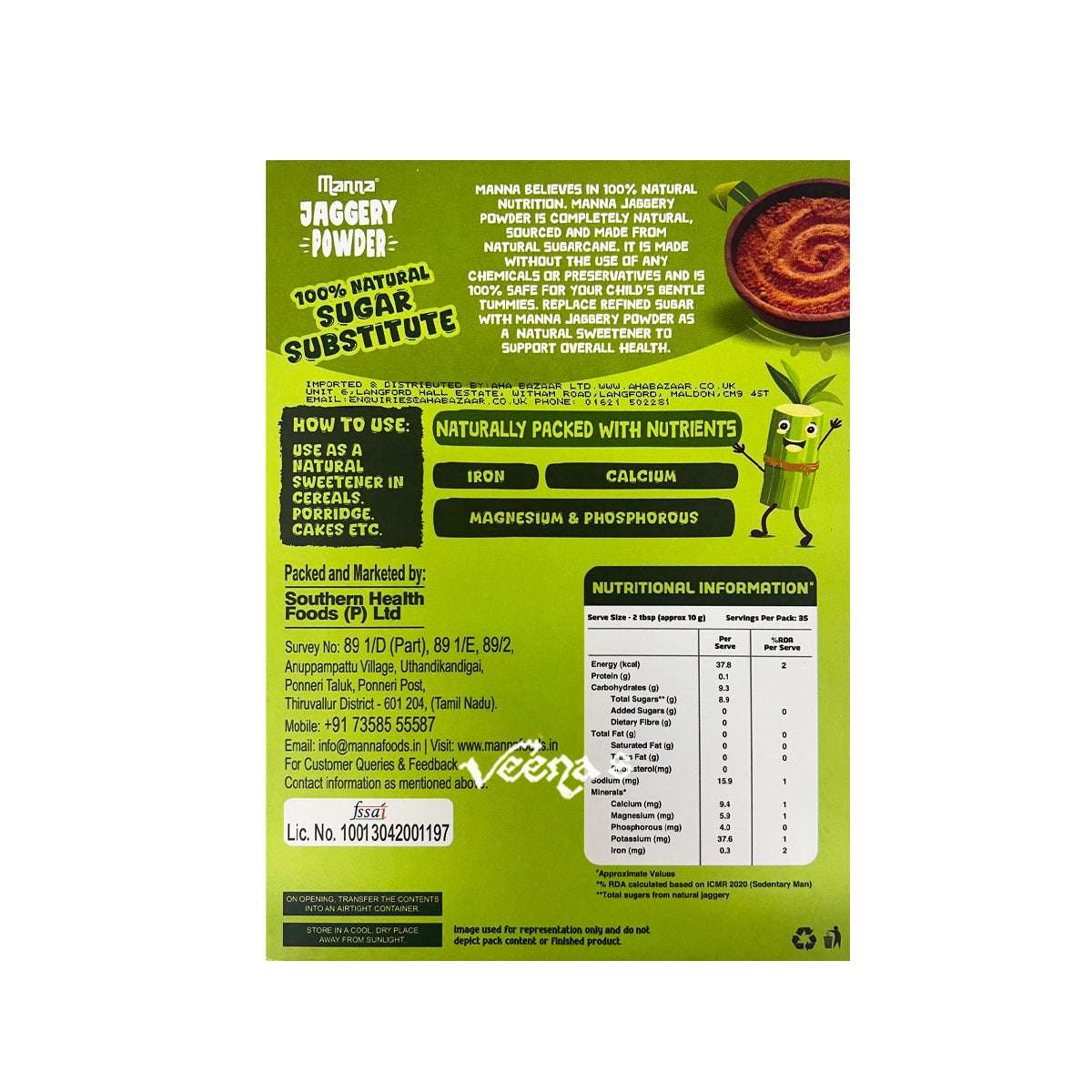 Buy Manna Jaggery Powder 350g at Veenas.com - Online Indian Grocery Store UK