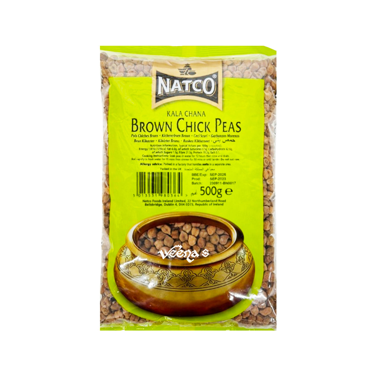 Buy Natco Brown Chick Peas 500g at Veenas.com - Online Indian Grocery Store UK