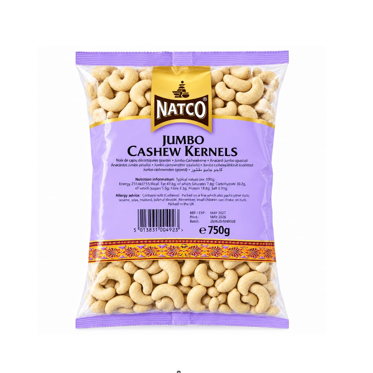 Buy Natco Jumbo Cashew Kernels 750g at Veenas.com - Online Indian Grocery Store UK