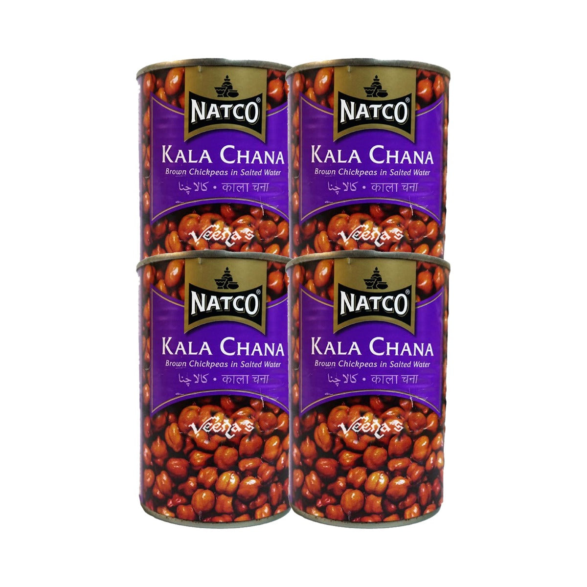 Natco Kala Chana in Salted Water 400g (Pack Of 4)