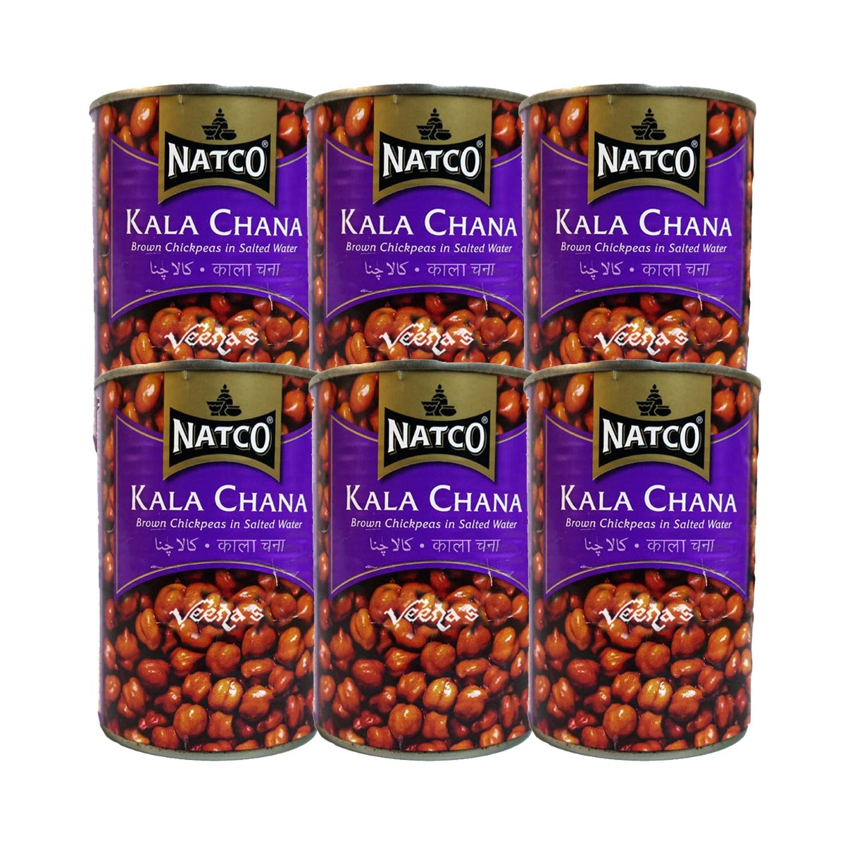 Natco Kala Chana in Salted Water 400g (Pack Of 6)