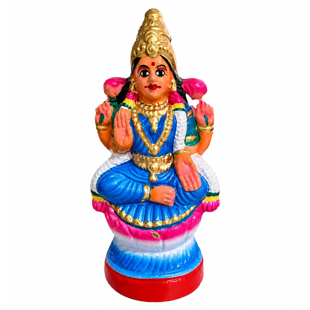 Buy Navratri Clay Goddess Balambigai (Lakshmi) Golu Doll (Blue) at Veenas.com - Online Indian Grocery Store UK