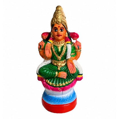 Buy Navratri Clay Goddess Balambigai (Lakshmi) Golu Doll (Green) at Veenas.com - Online Indian Grocery Store UK