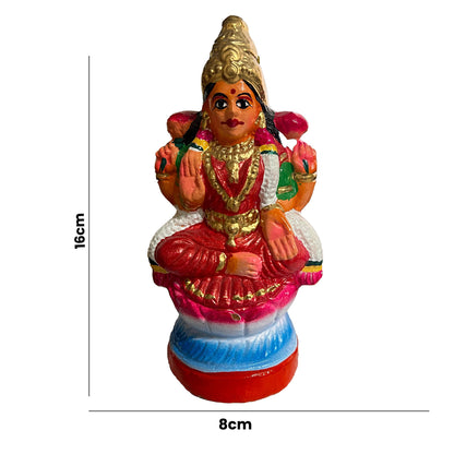 Buy Navratri Clay Goddess Balambigai (Lakshmi) Golu Doll (Red) at Veenas.com - Online Indian Grocery Store UK