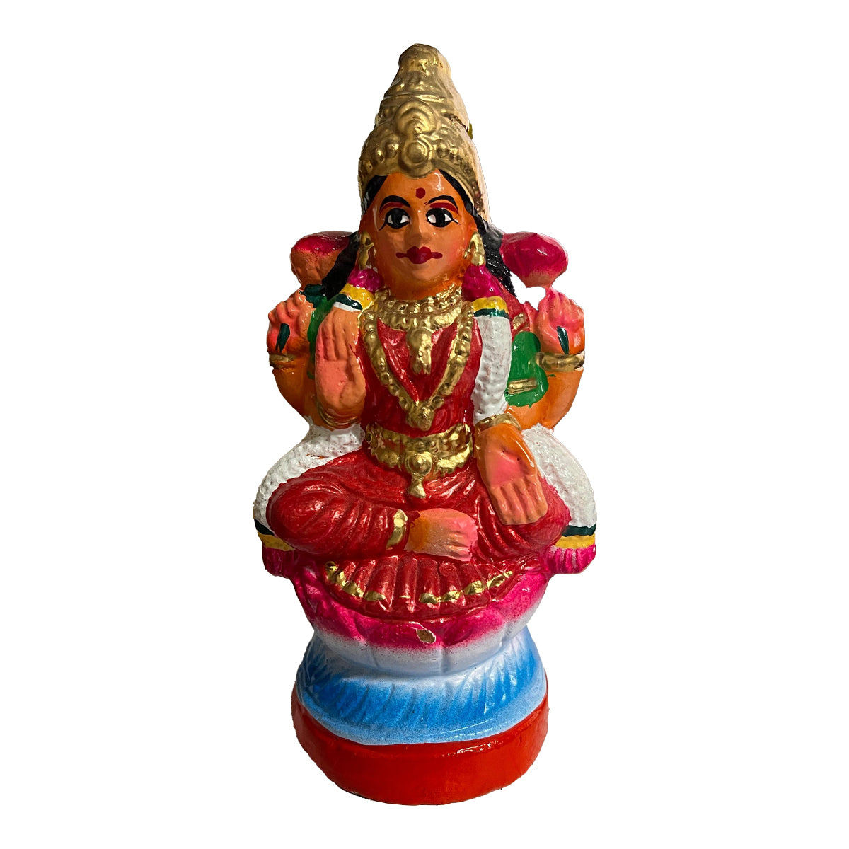 Buy Navratri Clay Goddess Balambigai (Lakshmi) Golu Doll (Red) at Veenas.com - Online Indian Grocery Store UK