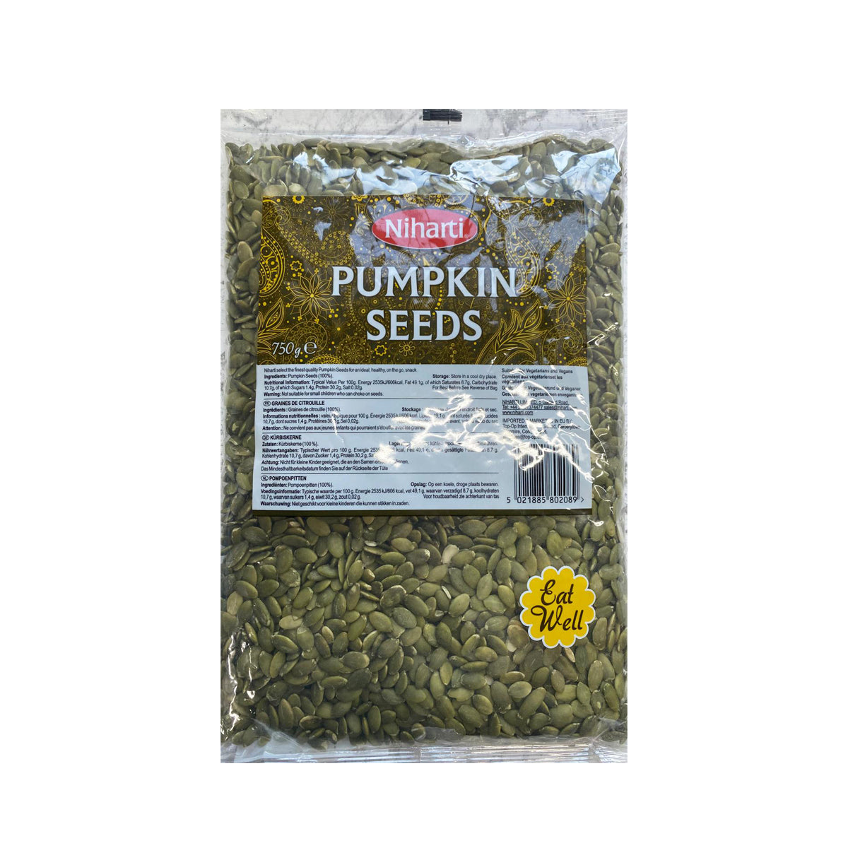 Buy Niharti Pumpkin Seeds 750g at Veenas.com - Online Indian Grocery Store UK