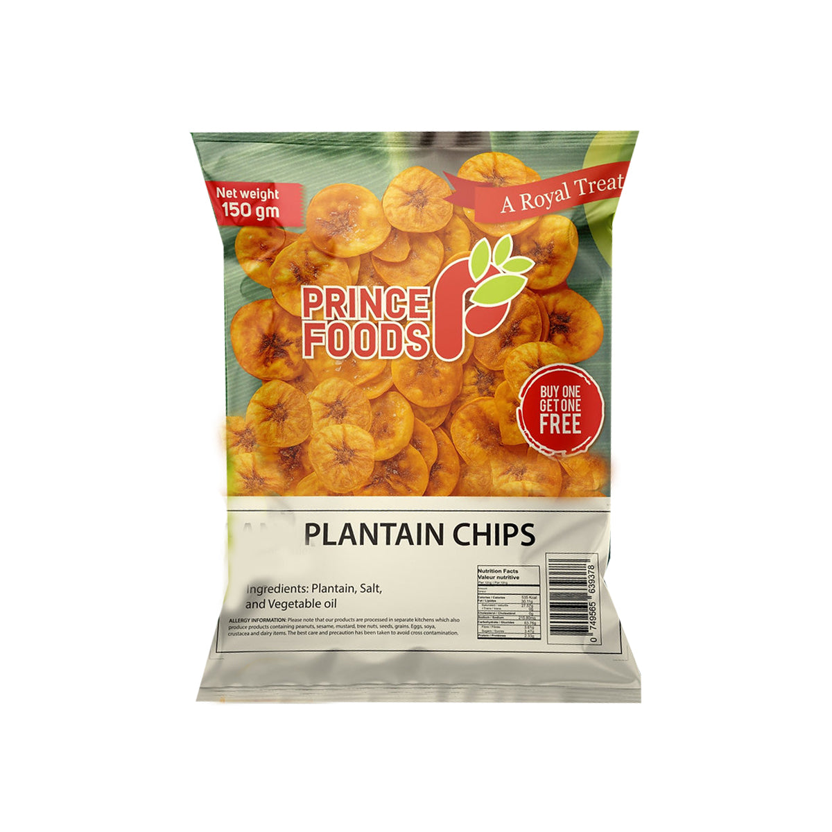 Buy Prince Foods Plantain Chips 150g at Veenas.com - Online Indian Grocery Store UK