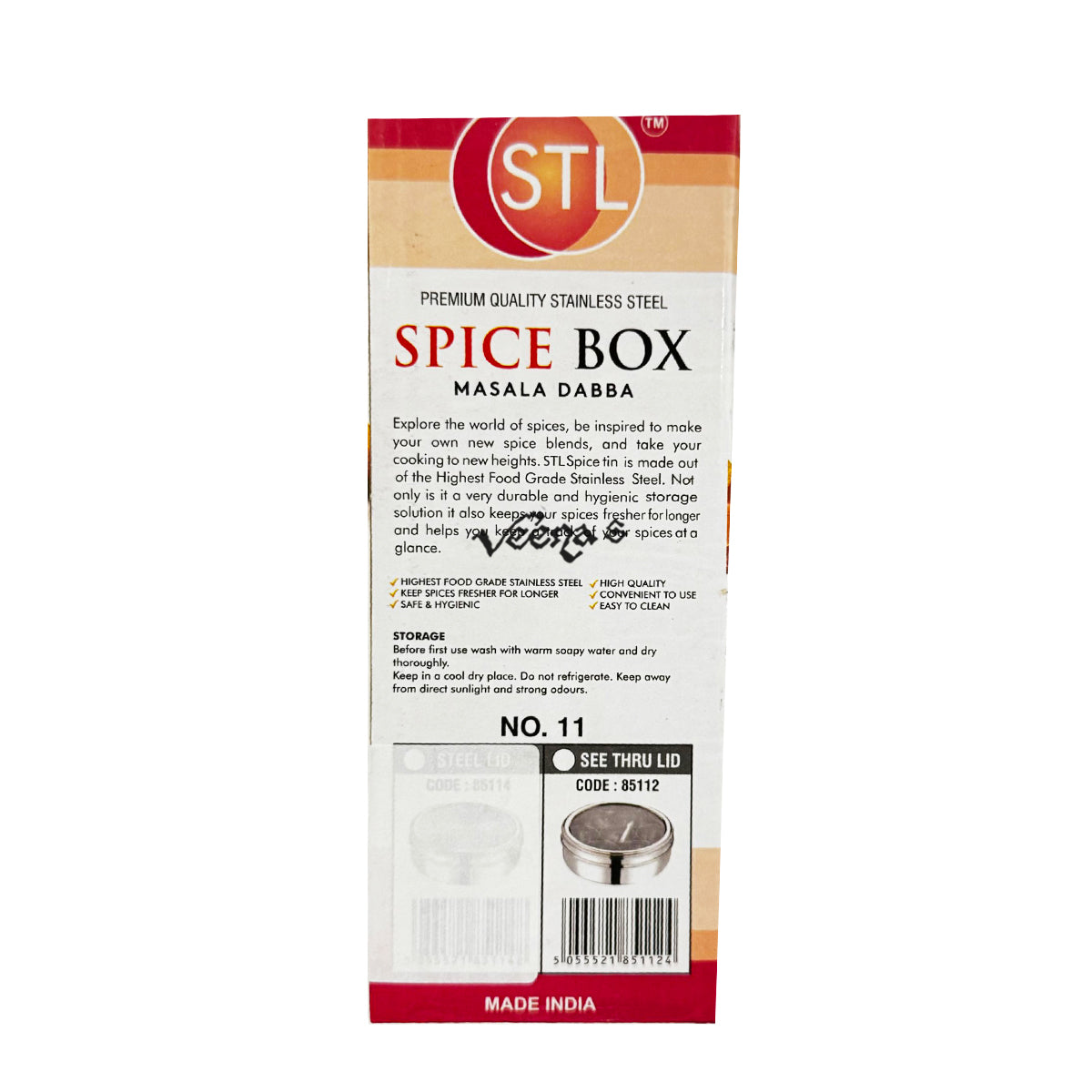 Buy STL Spice Box Masala Dabba at Veenas.com - Online Indian Grocery Store UK