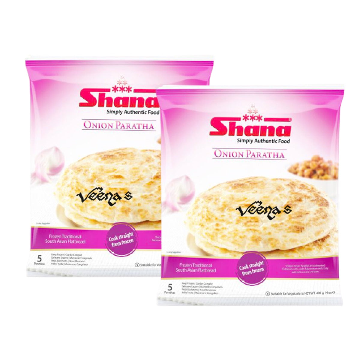 Buy Shana Onion Paratha 5pcs  400g(pack of 2) at Veenas.com - Online Indian Grocery Store UK