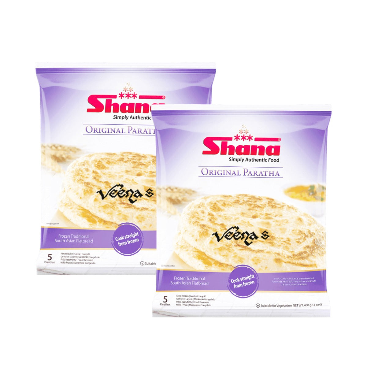 Buy Shana Original Paratha 5pcs 400g (Pack of 2) at Veenas.com - Online Indian Grocery Store UK