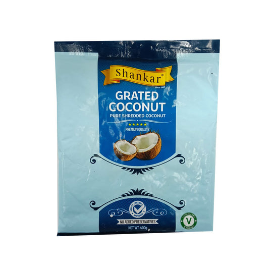 Buy Shankar Grated Coconut 400g at Veenas.com - Online Indian Grocery Store UK