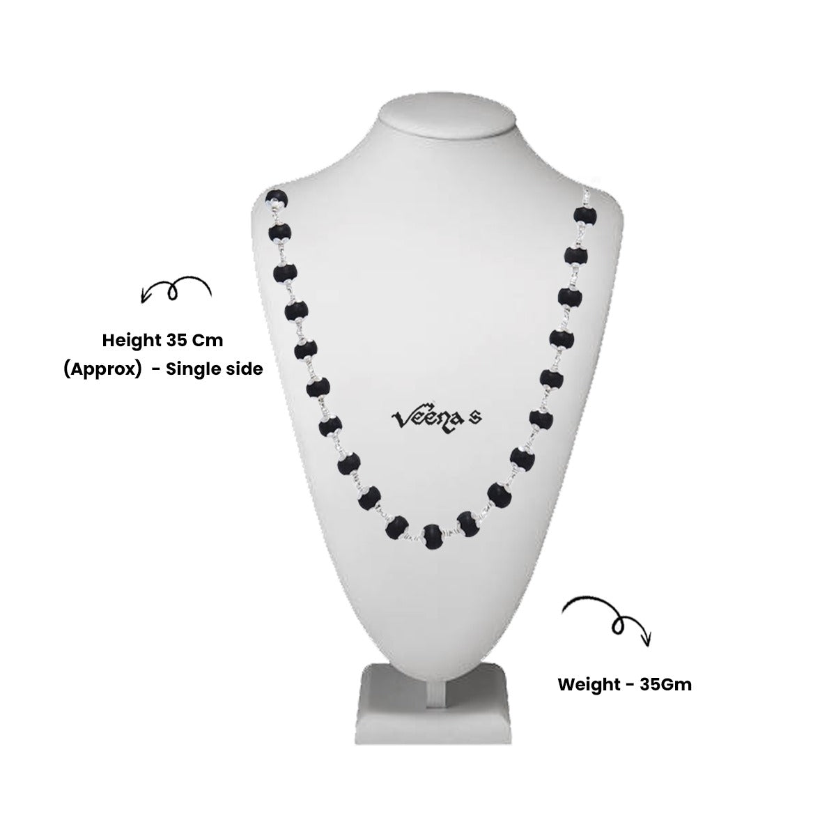 Buy Silver Karungali Malai(Original) (Ebony Wood) at Veenas.com - Online Indian Grocery Store UK