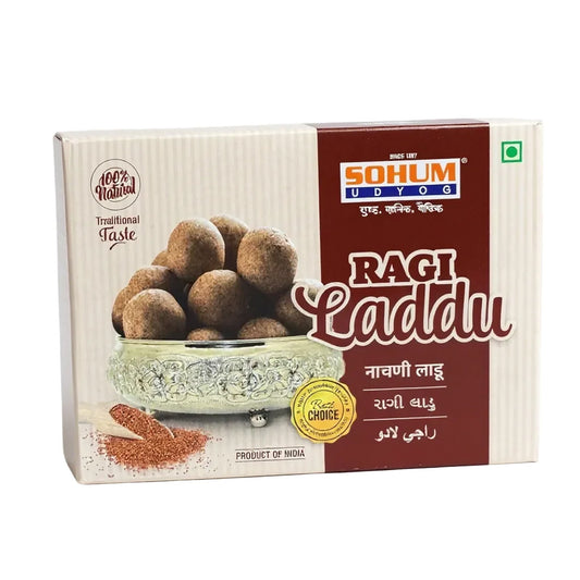 Buy Sohum Udyog Ragi Laddu 250g at Veenas.com - Online Indian Grocery Store UK