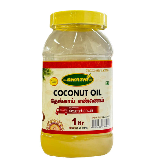 Buy Swathi Coconut Oil 1L at Veenas.com - Online Indian Grocery Store UK
