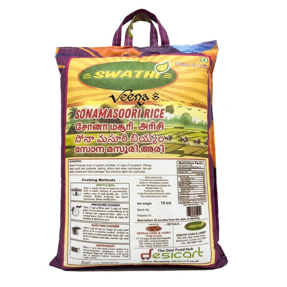 Buy Swathi Sona Masoori 10kg at Veenas.com - Online Indian Grocery Store UK