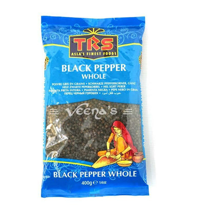 Buy TRS Black Pepper Whole 400g at Veenas.com - Online Indian Grocery Store UK