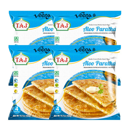 Buy Taj Aloo Paratha 4Pcs (Pack of 4) 400g at Veenas.com - Online Indian Grocery Store UK